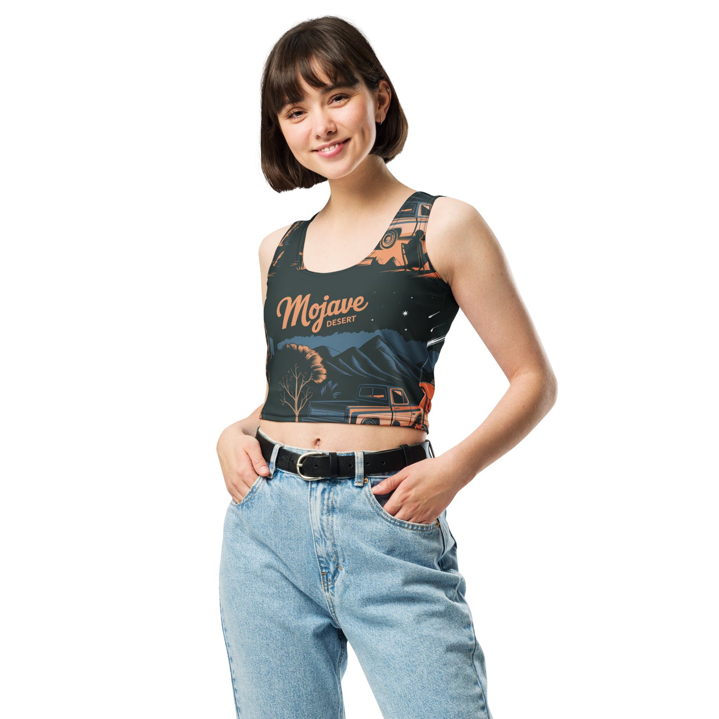 TL Mojave desert Camping night Crop Top