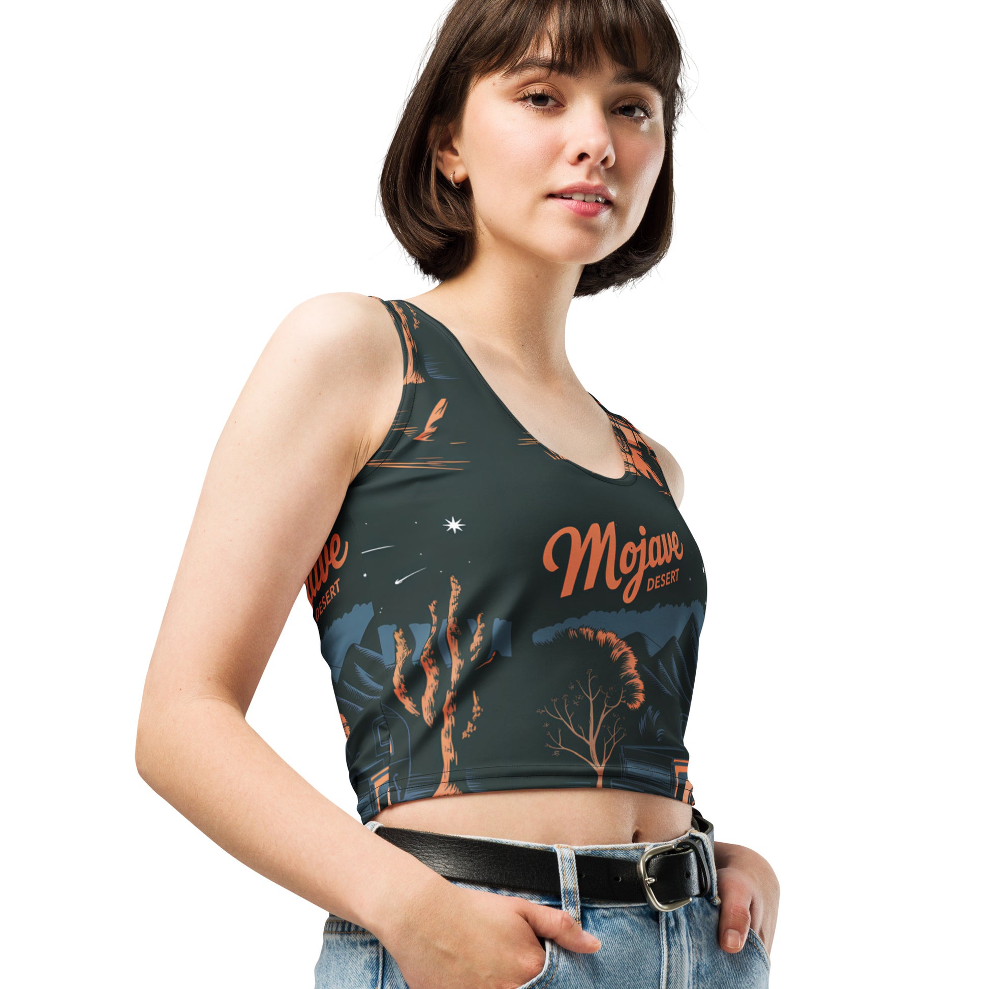 TL Mojave desert Camping night Crop Top