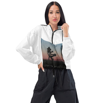 Tinyloverclothing cropped windbreaker|sport |jacket|joshua tree |mojave desert| top|gym|hiking|outwear|white |aesthetic