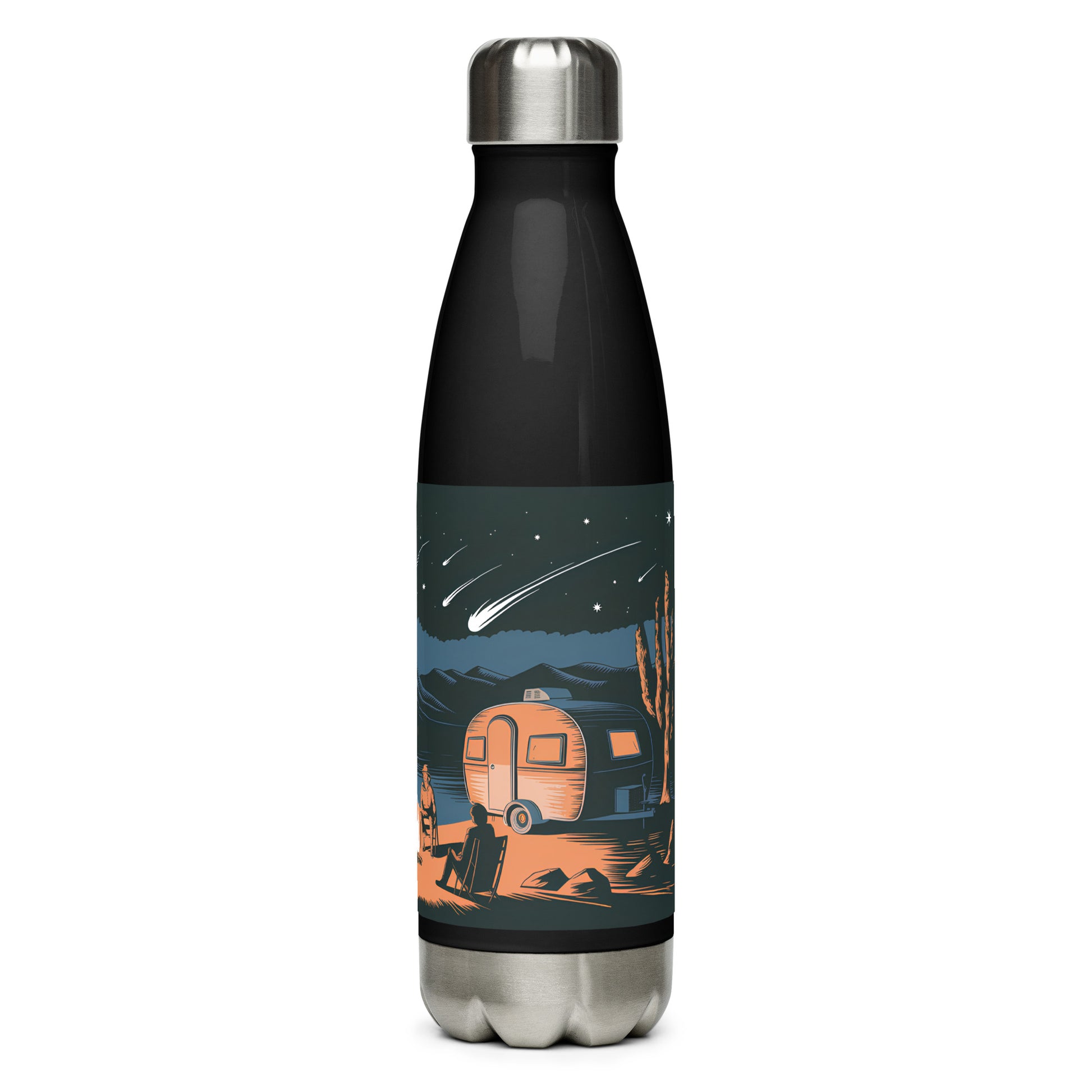 Majave Desert Camping night Stainless steel water bottle