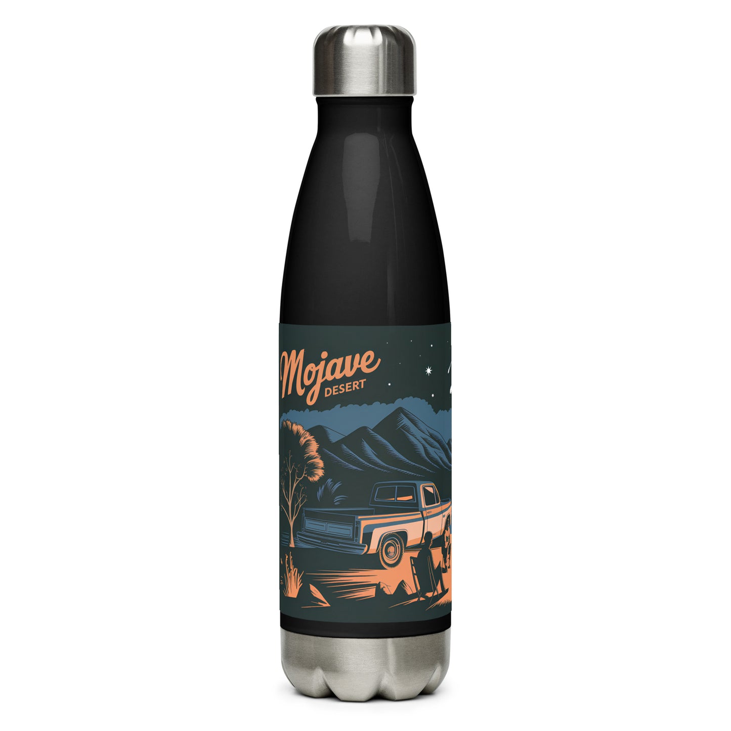 Majave Desert Camping night Stainless steel water bottle