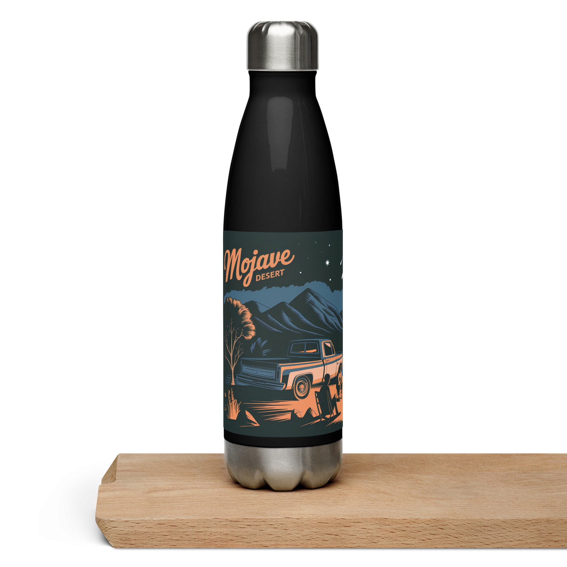 Majave Desert Camping night Stainless steel water bottle