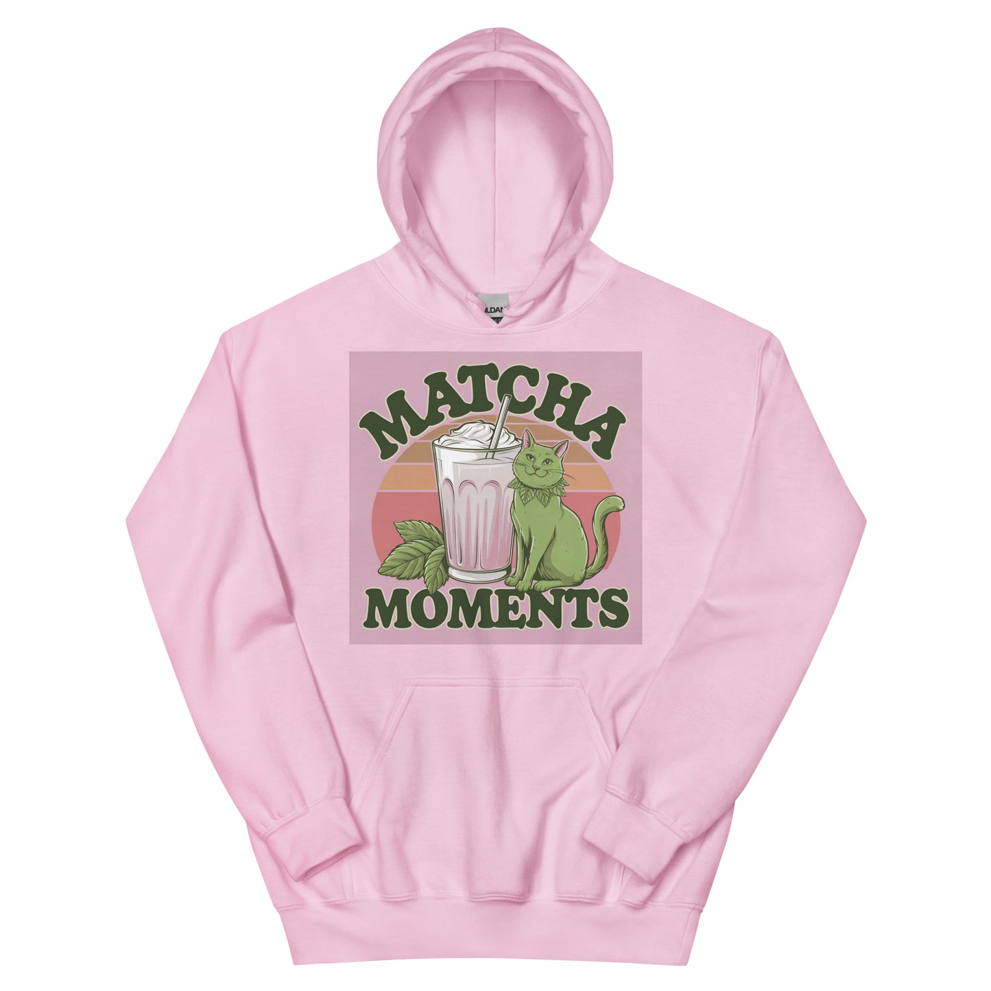 Matcha Moment Unisex Hoodie|blue|hoodie|spring outfit|cat |vintage outfit|unisex|sport|sport chic|top|pink