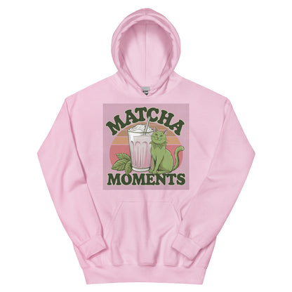 Matcha Moment Unisex Hoodie|blue|hoodie|spring outfit|cat |vintage outfit|unisex|sport|sport chic|top|pink